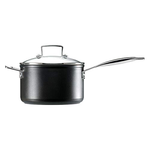 Le Creuset Cazo de aluminio antiadherente, Ø 16 cm, libre de PFOA, para todas las fuentes de calor, incluso la inducción, antracita/plateado