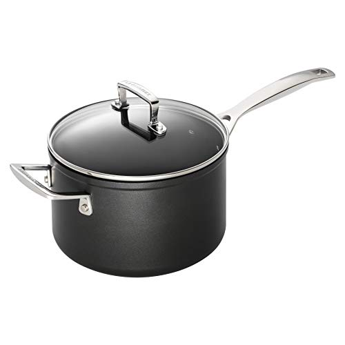 Le Creuset Cazo de aluminio antiadherente, Ø 16 cm, libre de PFOA, para todas las fuentes de calor, incluso la inducción, antracita/plateado