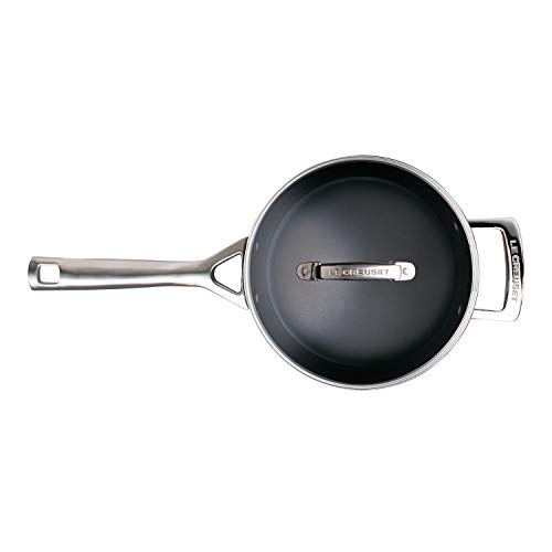 Le Creuset Cazo de aluminio antiadherente, Ø 16 cm, libre de PFOA, para todas las fuentes de calor, incluso la inducción, antracita/plateado