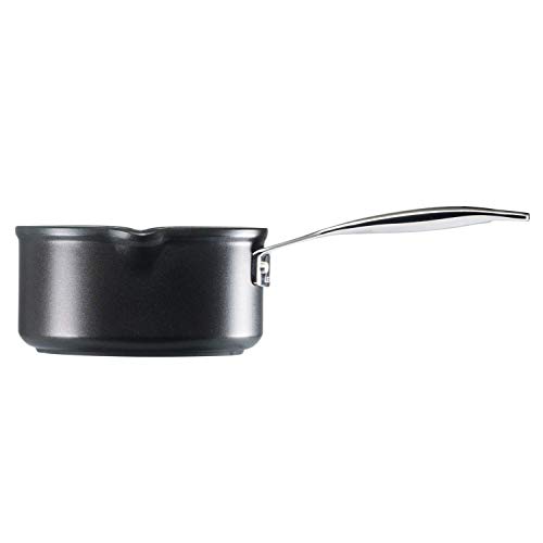 Le Creuset Cazo vertedor de aluminio antiadherente, Ø 16 cm, Libre de PFOA, Para todas las fuentes de calor, incluso la inducción, Antracita/Plateado