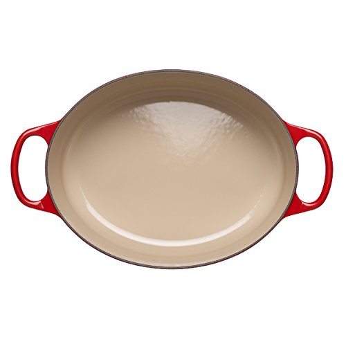 Le Creuset Evolution Cocotte con tapa, Ovalada, Todas las fuentes de calor incl. inducción, 4,7 l, Hierro fundido, Rojo(Cereza), 29 cm
