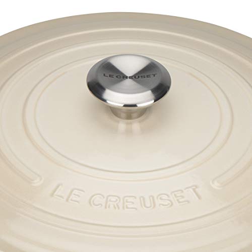 Le Creuset Evolution Cocotte con Tapa, Redonda, Todas Las Fuentes de Calor Incl. inducción, 4,2 l, Hierro Fundido, Crema, 24 cm