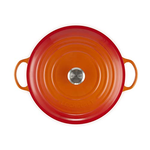 LE CREUSET Evolution La Marmite Cacerola con Tapa, Redonda, Todas Las Fuentes de Calor Incl. inducción, 4,1 l, Hierro Fundido, Naranja(Volcánico), 32 cm