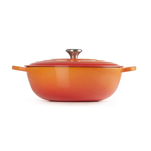 LE CREUSET Evolution La Marmite Cacerola con Tapa, Redonda, Todas Las Fuentes de Calor Incl. inducción, 4,1 l, Hierro Fundido, Naranja(Volcánico), 32 cm