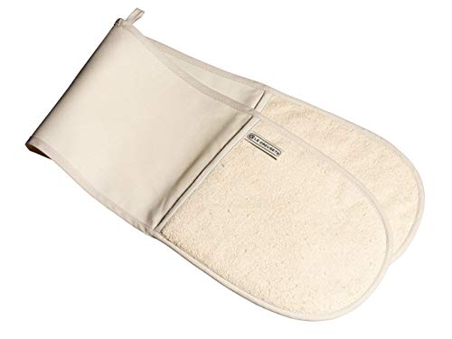 Le Creuset Manopla doble con presilla, Talla única, Negro, Algodón