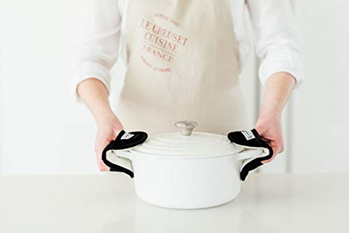 Le Creuset Manopla doble con presilla, Talla única, Negro, Algodón