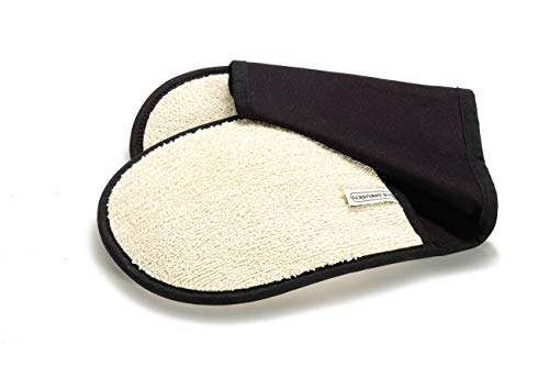 Le Creuset Manopla doble con presilla, Talla única, Negro, Algodón