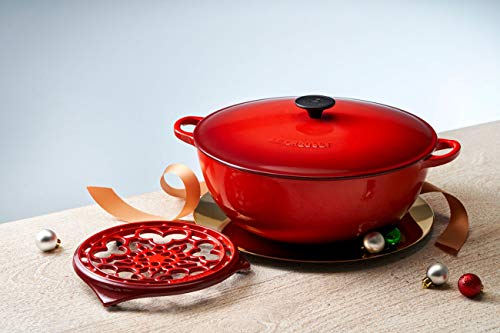 LE CREUSET Marmita con Tapa, Redonda, Apto para Todas Las Fuentes de Calor, Incl. inducción, Hierro Fundido, Negro, 32 cm