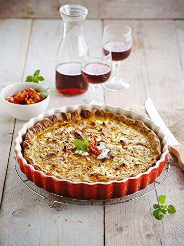 Le Creuset Molde para tartas, diametro 28 cm, Cerámica de gres, Cereza