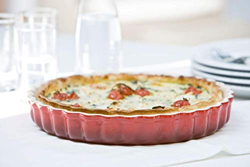 Le Creuset Molde para tartas, diametro 28 cm, Cerámica de gres, Cereza