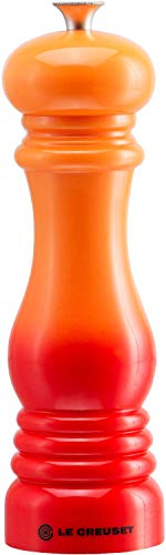 Le Creuset Molinillo de Sal,Plástico ABS, 6.2 x 6.2 x 20.8 cm, Mecanismo de Cerámica, Naranja Volcánico