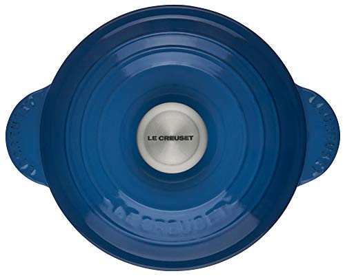 Le Creuset Olla de arroz de hierro fundido esmaltado con perilla SS e inserto de gres, 2.25 qt, Marsella