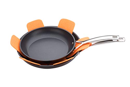Le Creuset Set de 3 protectores de utensilios, Apto para todo tipo de ollas y sartenes, Naranja Volcánico, 95003440090300