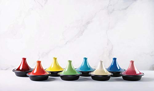 LE CREUSET Tajine de Hierro Fundido, Redondo, Apto para Todas Las Fuentes de Calor, Incl. inducción y Horno, Beige Cream, 31 cm
