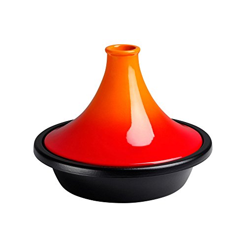 Le Creuset Tajine de hierro fundido, Redondo, diametro 27 cm, Apto para todas las fuentes de calor, incluso inducción y horno, Volcánico