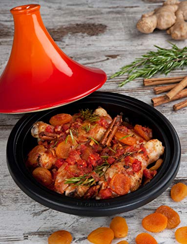 Le Creuset Tajine de hierro fundido, Redondo, diametro 27 cm, Apto para todas las fuentes de calor, incluso inducción y horno, Volcánico