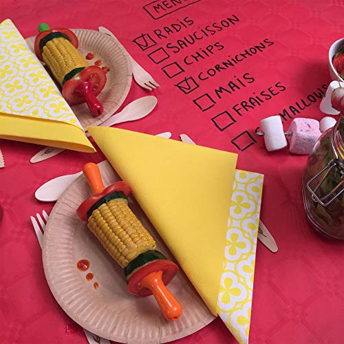 Le Nappage - Platos grandes de cartón Kraft - Platos desechables biodegradables - Certificado FSC® - Set de 50 Platos de cartón Kraft de 23 cm de diámetro