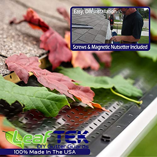 LeafTek - Protector de canalones de 5 y 6 pulgadas - Sistema de cubierta de aluminio de alta calidad - Kit de bricolaje de 32 pies 100 pies y 200 pies