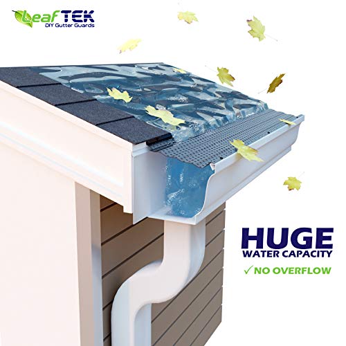 LeafTek - Protector de canalones de 5 y 6 pulgadas - Sistema de cubierta de aluminio de alta calidad - Kit de bricolaje de 32 pies 100 pies y 200 pies