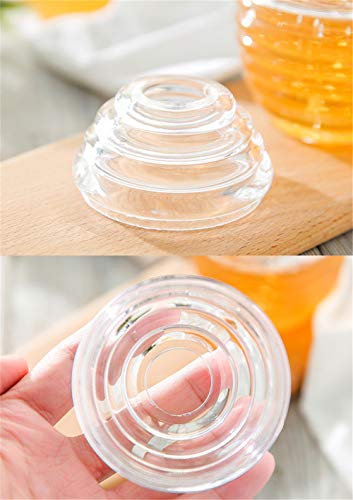 LEAMALLS Dispensador de Miel Almacenaje Botella para Jarabe Salsas Recipiente Botes para Miel Cocina Hornear (265 ml)
