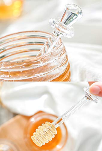 LEAMALLS Dispensador de Miel Almacenaje Botella para Jarabe Salsas Recipiente Botes para Miel Cocina Hornear (265 ml)