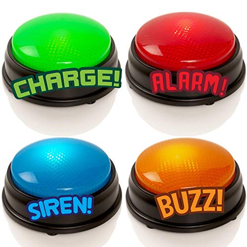Learning Minds Lights & Sounds Answer Buzzers - Paquete de 4 - para Juegos de Preguntas