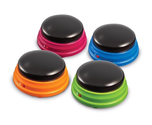 Learning Resources- Botones de Respuesta grabables, Set de 4, Color (LER3769)