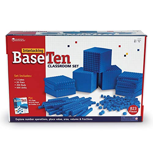 Learning Resources- Set de Base Diez para el Aula con Piezas encajables, Color (LER6358)