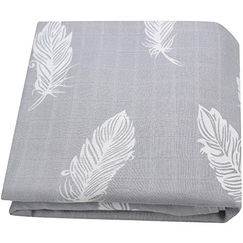 Lebze Muselina Manta Bebé, Diente de Plumas Bambú Algodón Bebé Chica o Baby Boy Mantas 120x120 cm Swaddle