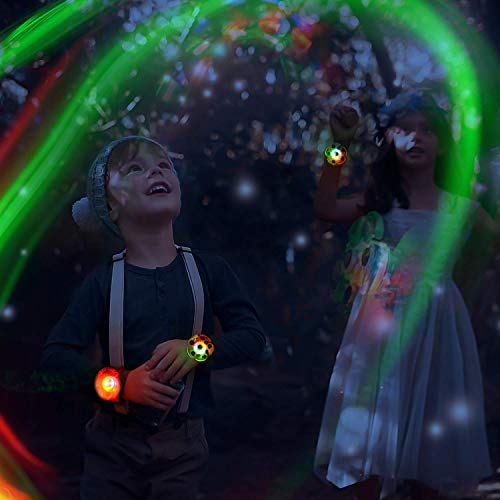 LED Favores de Fiesta Halloween para Niños Pulseras Luminosas Anillos Luminosos Collares para Niños Juguete Luminoso Premio para Estudiantes, Artículo de Cumpleaños, Suministro de Navidad, 18 Piezas