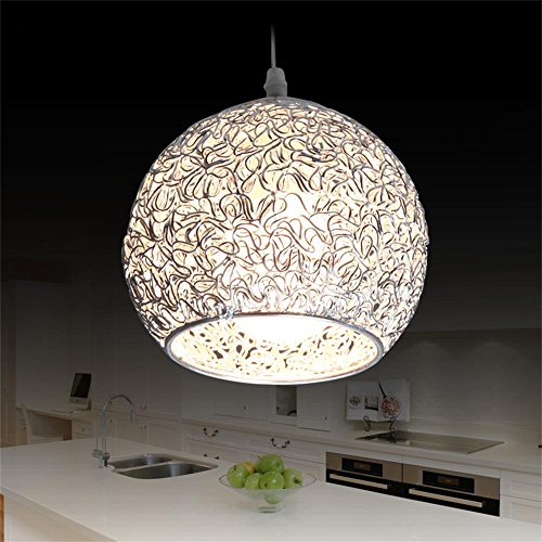Led Iluminación Colgante para Isla de Cocina Lámpara de Techo Redonda Bola de Aluminio Lámpara Moderna Globo Oficina de Plata Droplight (No Incluída Bombilla)