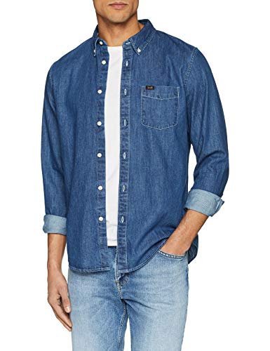 Lee Button Down, Camisa para Hombre, Azul (Dipped Blue La), XX-Large