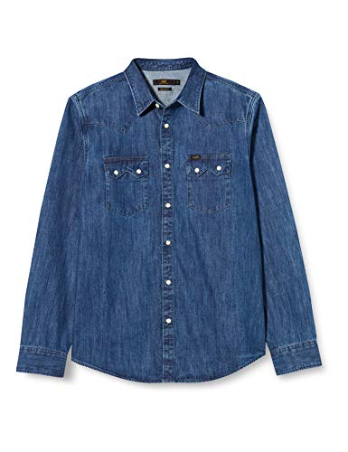 Lee Rider Shirt, Camisa Hombre, Azul (Dipped Blue La), XX-Large