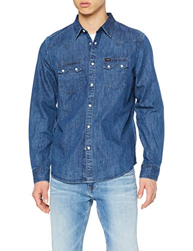 Lee Rider Shirt, Camisa Hombre, Azul (Dipped Blue La), XX-Large