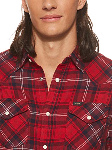 Lee Western Shirt Camisa, Warp Red Kg, M para Hombre