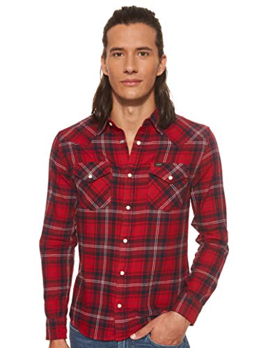Lee Western Shirt Camisa, Warp Red Kg, M para Hombre