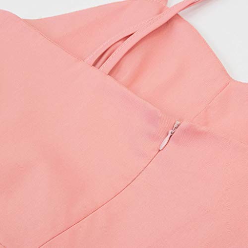 LEEDY Mujeres Retro Color Sling Perspectiva Capa Formal CóCtel Vestido Largo