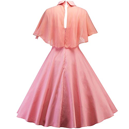 LEEDY Mujeres Retro Color Sling Perspectiva Capa Formal CóCtel Vestido Largo