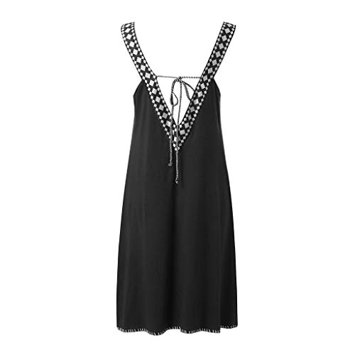 LEEDY_Vestido Vestido De La Correa del Cuello En V De Las Mujeres del Verano Fiesta Bohemio De La Playa De La Camisola