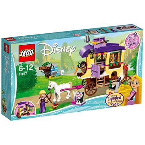LEGO Disney Princess - Caravana de Viaje de Rapunzel, Juguete con Mini Muñeca de Princesa y Carroza con Caballo para Niñas y Niños de 6 a 12 Años (41157)