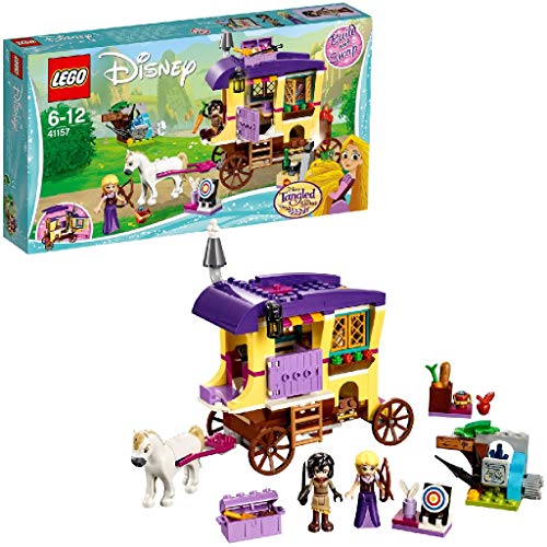 LEGO Disney Princess - Caravana de Viaje de Rapunzel, Juguete con Mini Muñeca de Princesa y Carroza con Caballo para Niñas y Niños de 6 a 12 Años (41157)