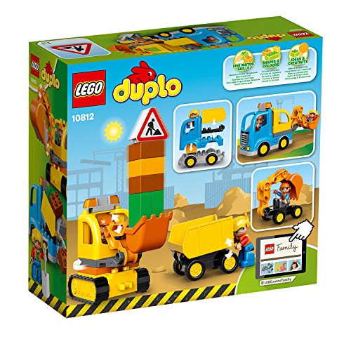 LEGO DUPLO Town - Camión y Excavadora con Orugas, manualidades niños y niñas de 2 a 5 años, incluye muñeco y grúa de juguete (10812)