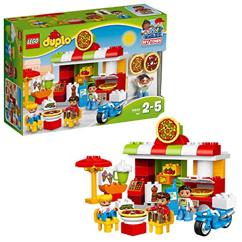 LEGO DUPLO Town - Pizzería, Juguete Creativo y Educativo de Construcción con Muñecos y Moto para Niños y Niñas de 2 a 5 Años (10834)