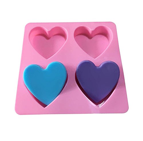 Leisial Molde de Pastel Silicona Forma de Corazón Molde de Jabón Hecho a Mano para Magdalenas Muffins Snacks Helados Tartas Heladas