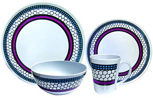 Leisurewize – Vajilla de 16 Piezas, 100% melamina