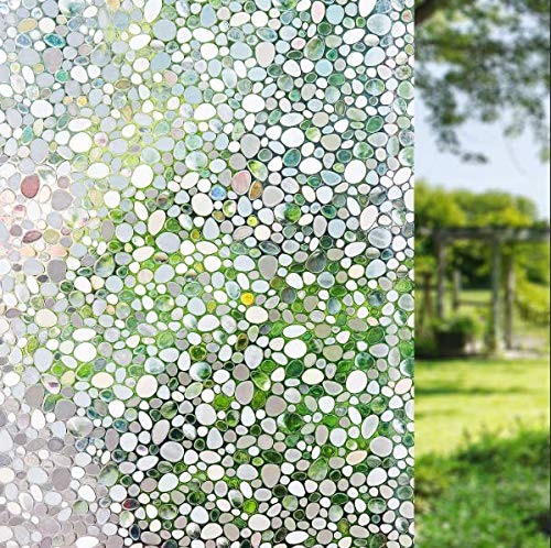 LEMON CLOUD 3D No Adhesivo Ventana Película Estática - Ventana se Aferran Pebble Patrón para Oficina Hogar Decoración y Privacidad Protección 45cmx200cm