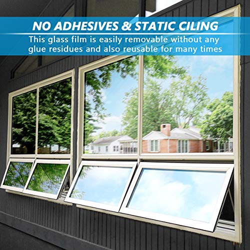 LEMON CLOUD Vinilo Espejo para Ventanas Unidireccional Lámina Electricidad Estatica Protector Solar Privacidad Vinilo Ventana Deorativos Adhesiva Anti 85% Calor y 99% UV para Hogar Oficina