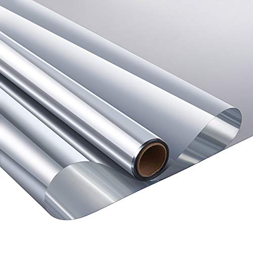 LEMON CLOUD Vinilo Espejo para Ventanas Unidireccional Lámina Electricidad Estatica Protector Solar Privacidad Vinilo Ventana Deorativos Adhesiva Anti 85% Calor y 99% UV para Hogar Oficina