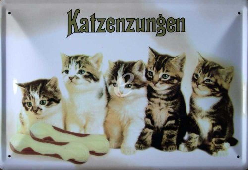 Lengua de Gato – Chocolate – Chapa Nostalgie – Tamaño 20 x 30 cm