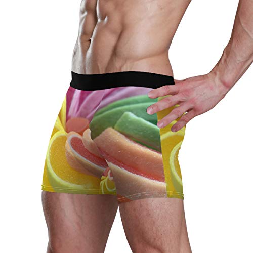 LENNEL Colorido azúcar Estiramiento Transpirable XL Acogedor Ropa Interior Masculina Boxer Breve Personalidad Suave